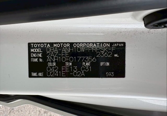 TOYOTA DBA-ANH10W 2007/04