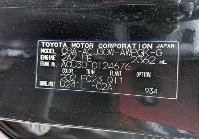 Toyota HARRIER 240G L PACKAGE ALCANTARA SELE 2012